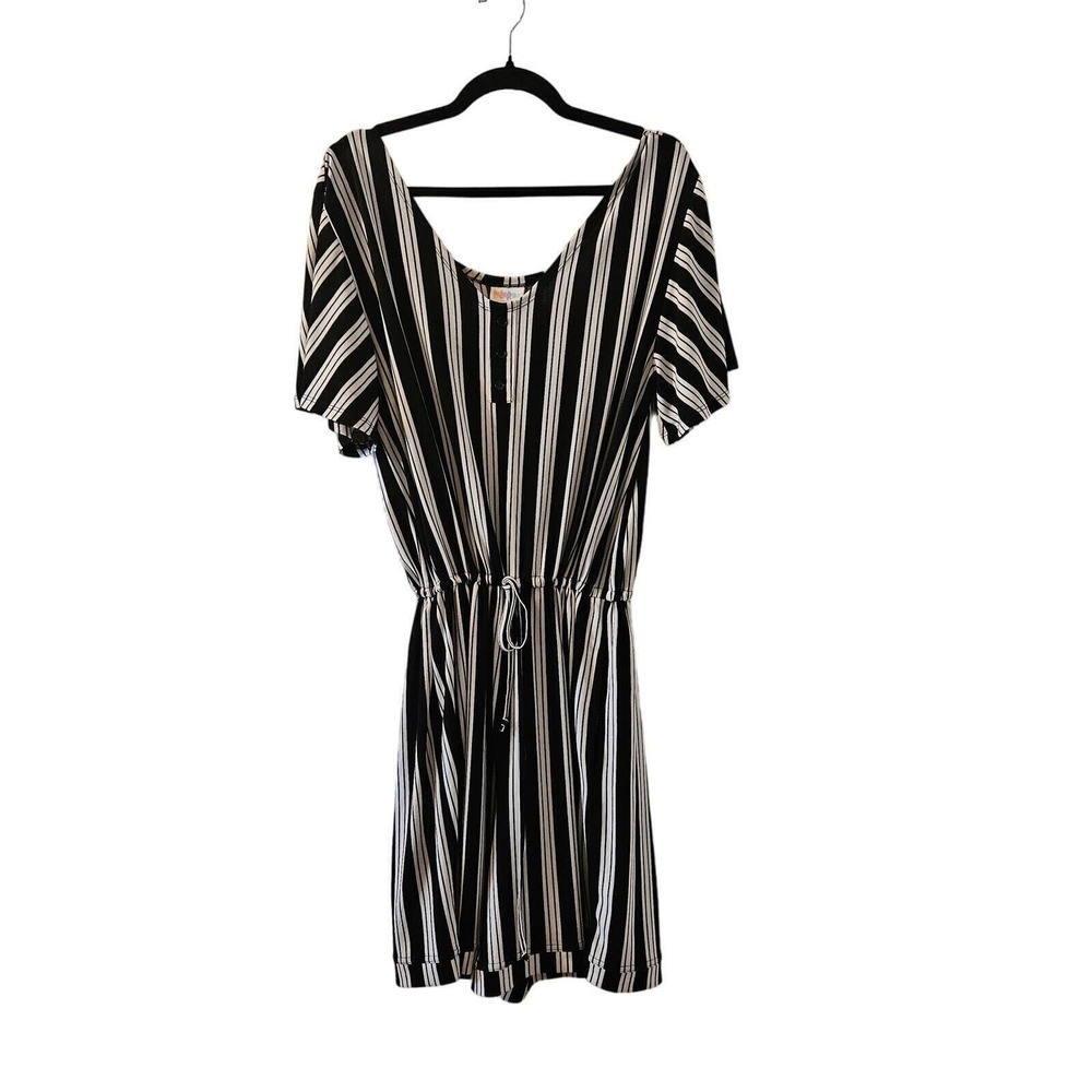 LulaRoe Striped Short‎ Sleeve Romper - Size L